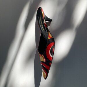 Pyschedelic Kitten Heel Mule